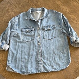 Jane and Delancey Light Blue Denim Button-Down Shirt